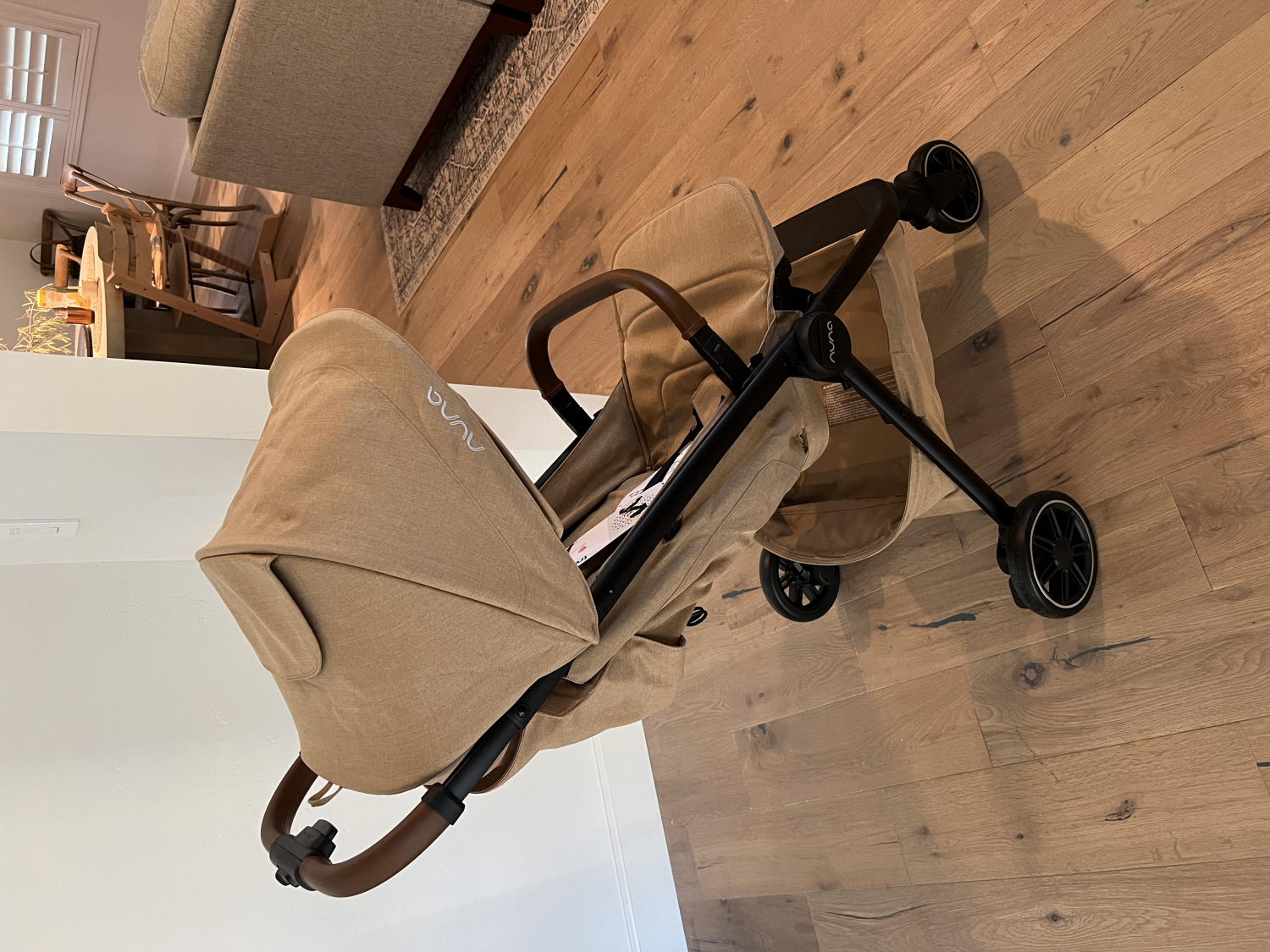 Nuna trvl LIght Brown Compact Lightweight Travel Baby Stroller +
