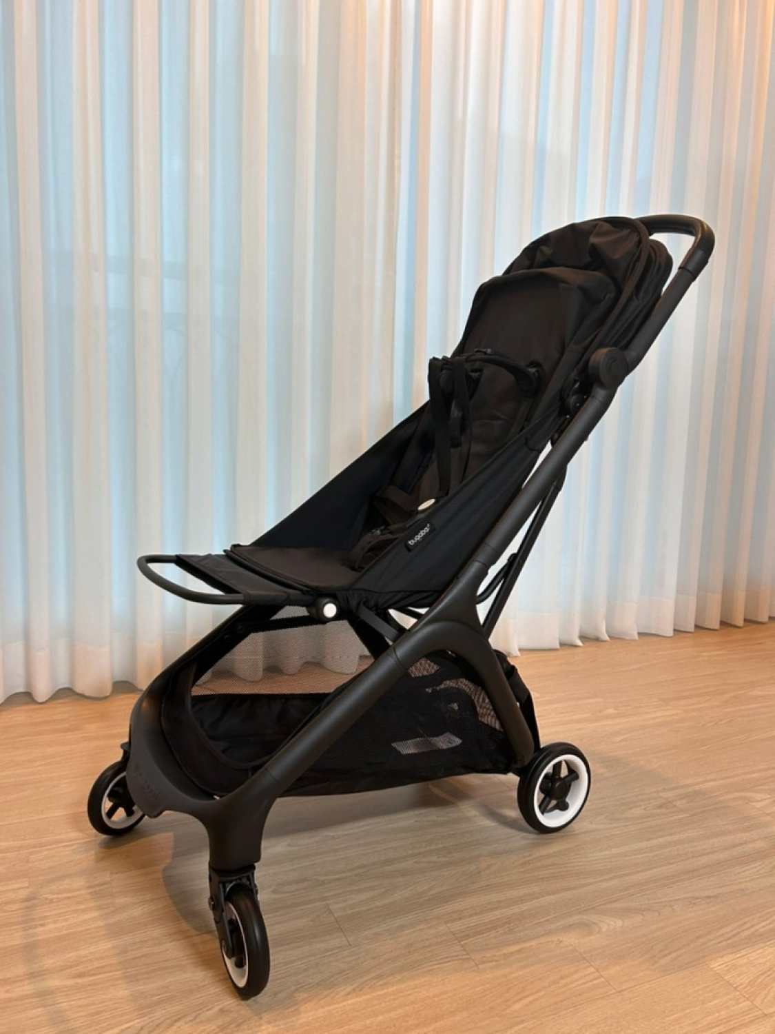 Bugaboo Butterfly seat stroller Stormy blue sun canopy, stormy blue  fabrics, black chassis