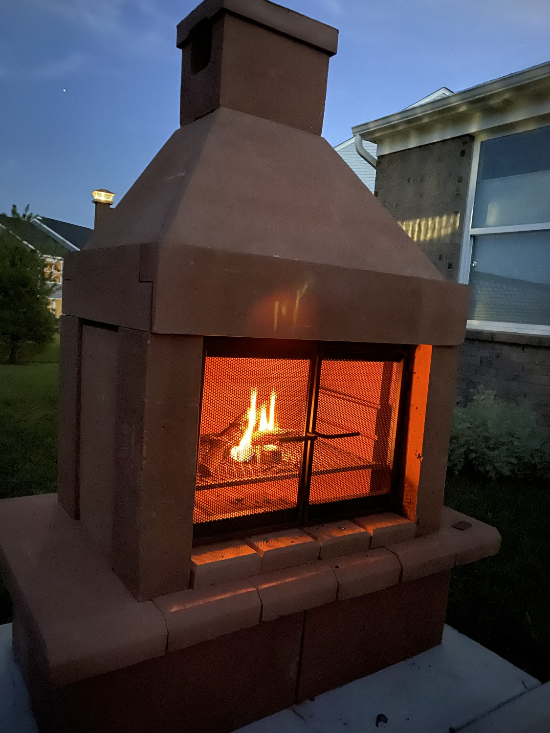 Open Face Outdoor Woodburning Fireplace, Mirage Stone Outdoor Fireplace