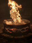 P&D Metal Works Decorative Fighting Elk Wood Burning Fire Ring
