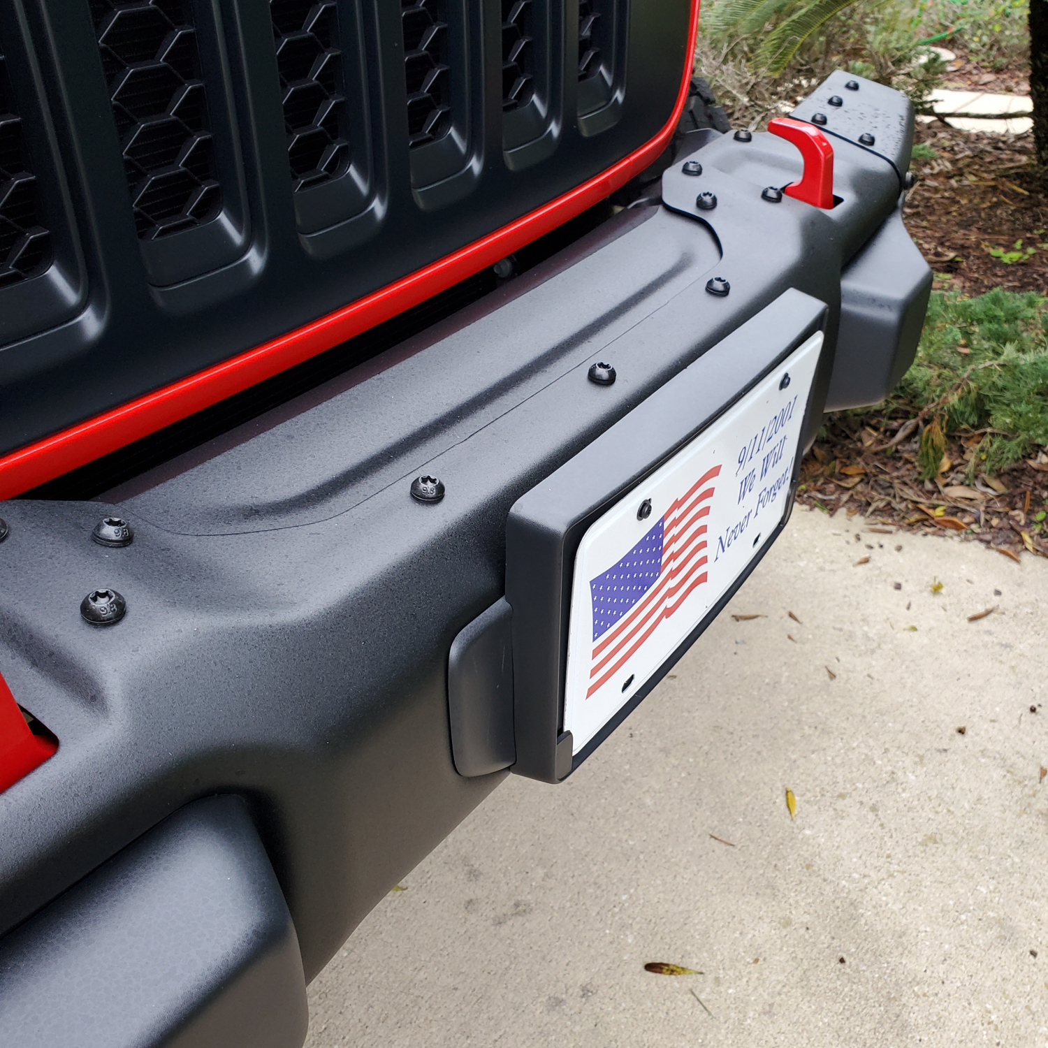 Jeep jl steel bumper deals license plate