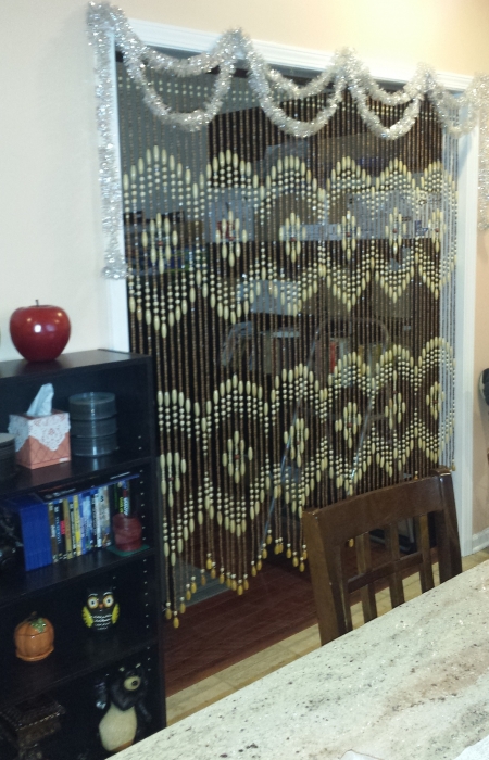 Walk Through Wooden Door Curtain With, Beaded Curtains For Arched Doorways