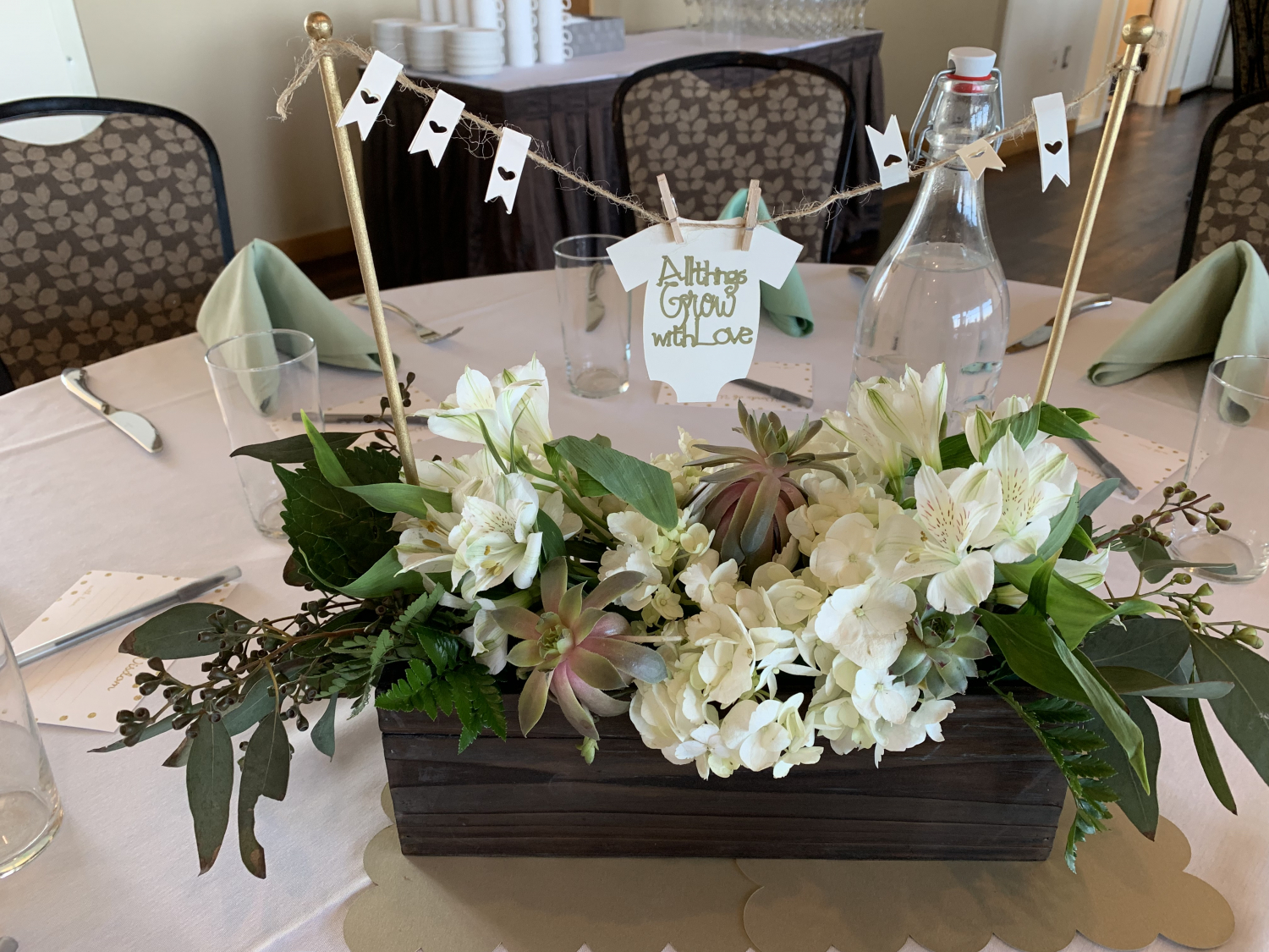 Wooden Centerpiece Rectangle Flower Box - Wedding Decor