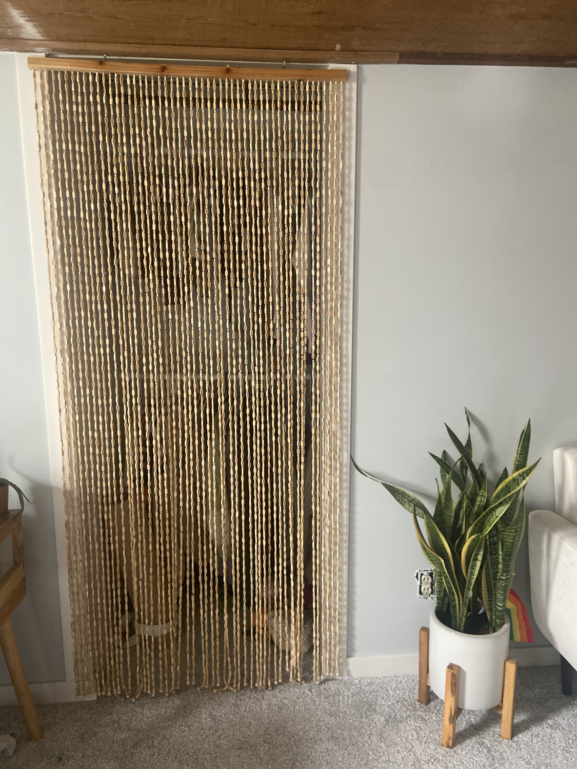 Natural Bamboo Beaded Curtain Natural Beads Window Doors Room Divider Shade Hang 