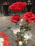 Faux Silk Artificial Flower PE French Rose Bloom Stem Set in Red 25 T –  RusticReach
