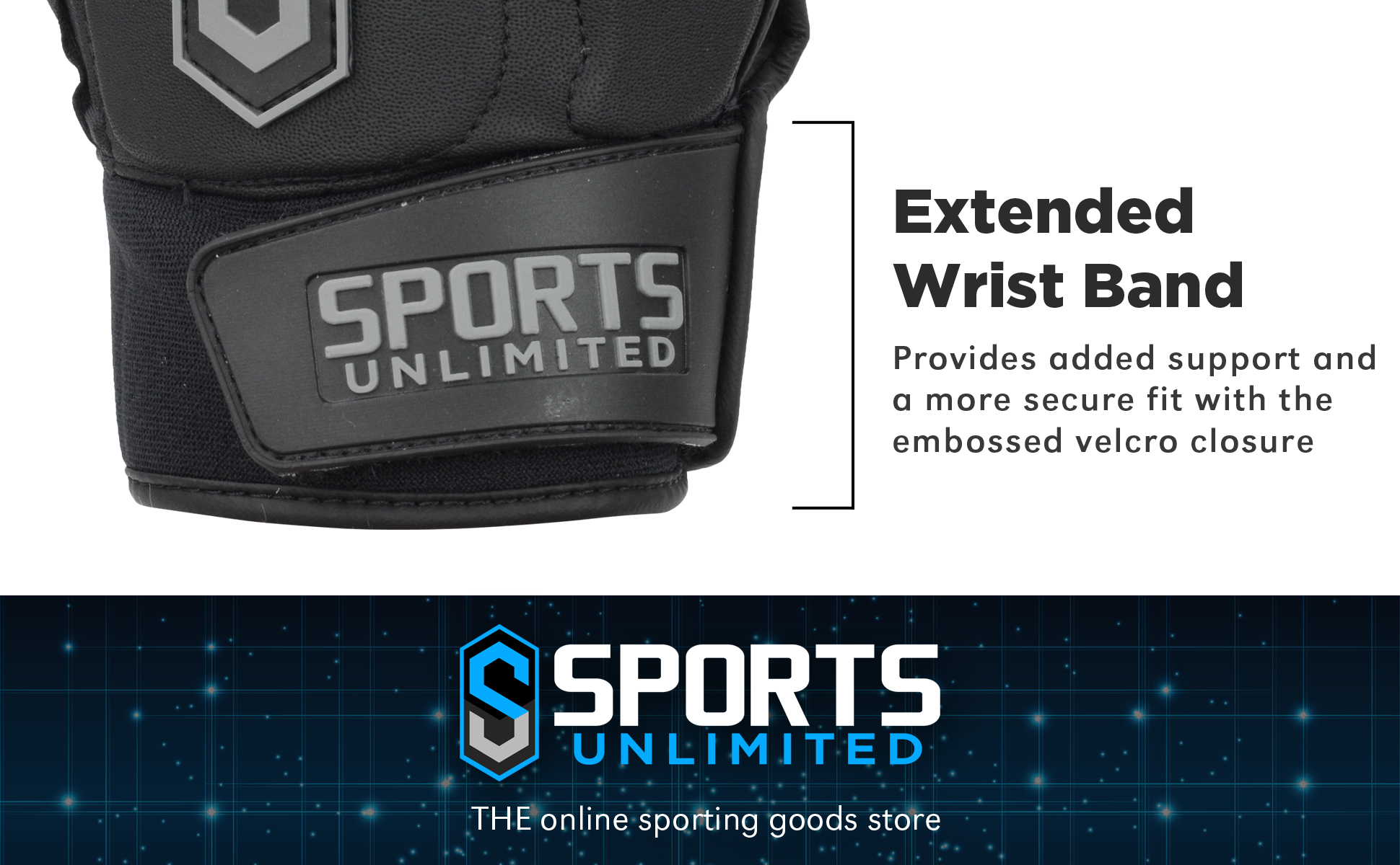 Extended Wrist Band with Embossed Velcor Closure