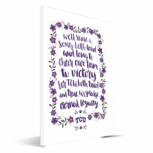 Texas Christian Horned Frogs Hand-Painted Song Canvas Print