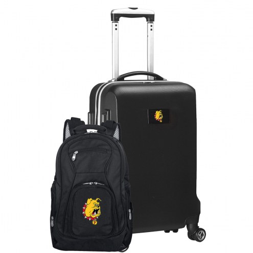 Ferris State Bulldogs Deluxe 2-Piece Backpack & Carry-On Set