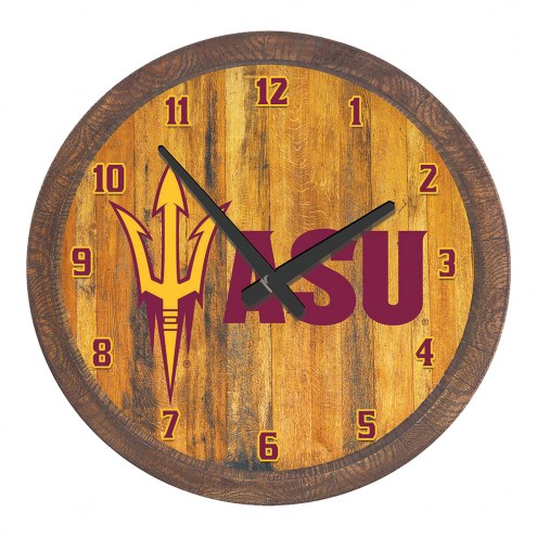 Arizona State Sun Devils &quot;Faux&quot; Barrel Top Wall Clock