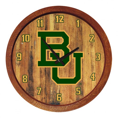 Baylor Bears &quot;Faux&quot; Barrel Top Wall Clock