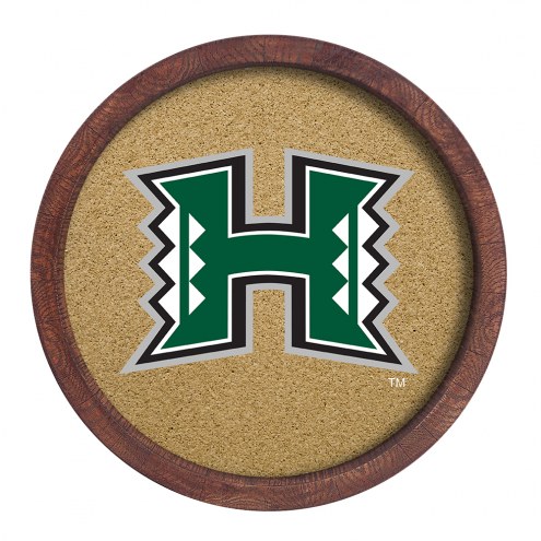 Hawaii Warriors &quot;Faux&quot; Barrel Framed Cork Board