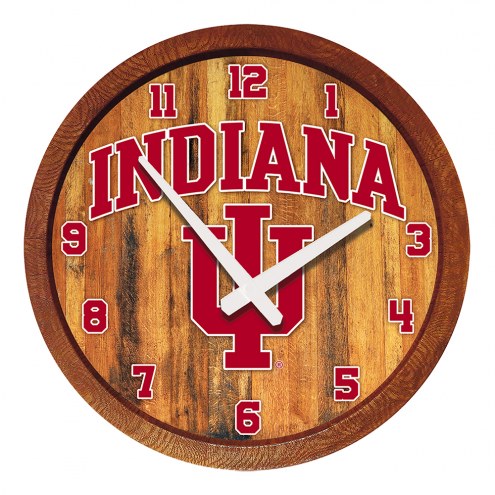 Indiana Hoosiers &quot;Faux&quot; Barrel Top Wall Clock