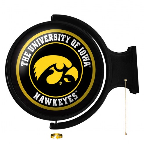 Iowa Hawkeyes Round Rotating Lighted Wall Sign