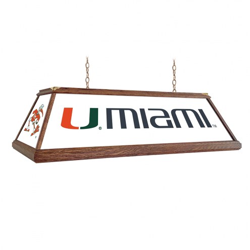 Miami Hurricanes Premium Wood Pool Table Light