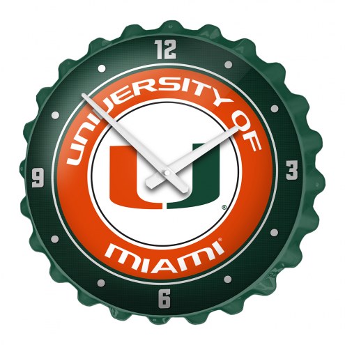 Miami Hurricanes Bottle Cap Wall Clock