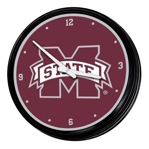 Mississippi State Bulldogs Retro Lighted Wall Clock