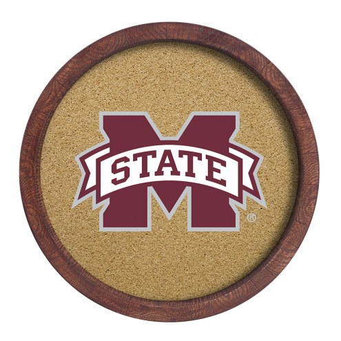 Mississippi State Bulldogs &quot;Faux&quot; Barrel Framed Cork Board