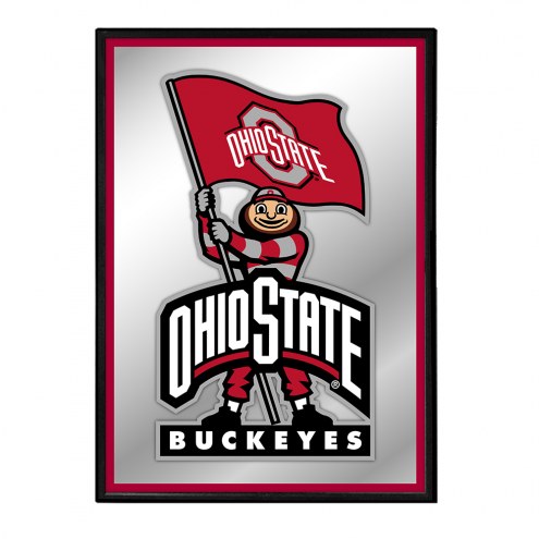 Ohio State Buckeyes Vertical Framed Mirrored Wall Sign