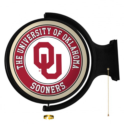 Oklahoma Sooners Round Rotating Lighted Wall Sign