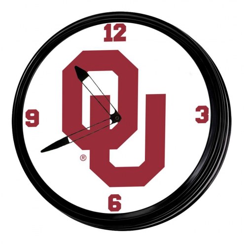 Oklahoma Sooners Retro Lighted Wall Clock
