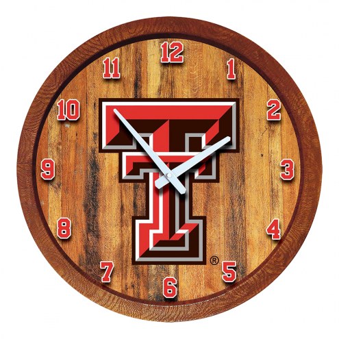 Texas Tech Red Raiders &quot;Faux&quot; Barrel Top Wall Clock