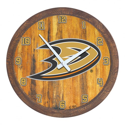 Anaheim Ducks &quot;Faux&quot; Barrel Top Wall Clock