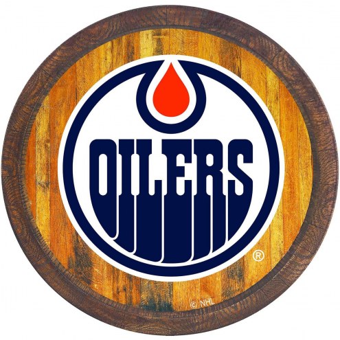 Edmonton Oilers &quot;Faux&quot; Barrel Top Sign
