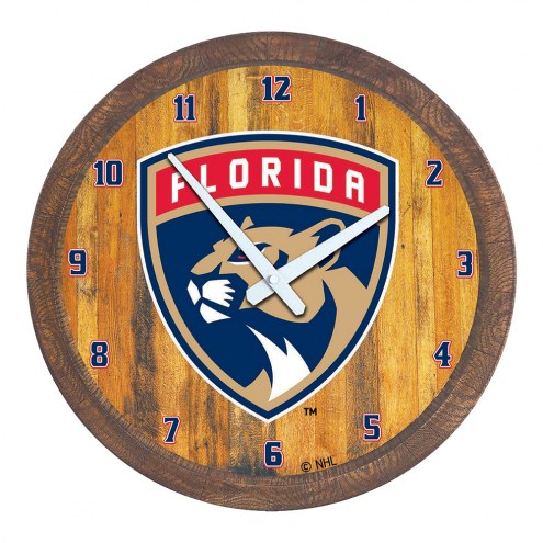 Florida Panthers &quot;Faux&quot; Barrel Top Wall Clock