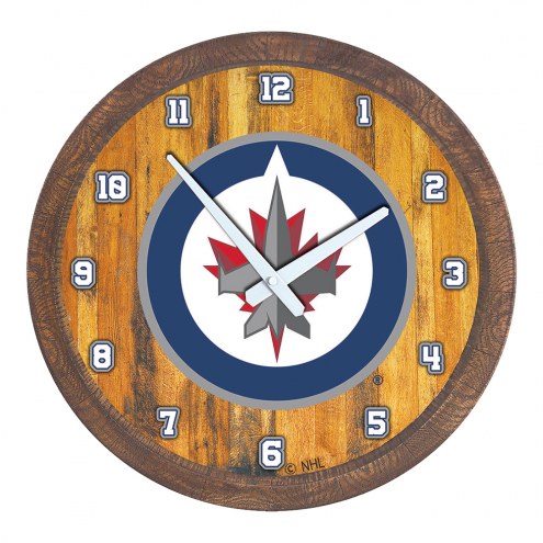Winnipeg Jets &quot;Faux&quot; Barrel Top Wall Clock