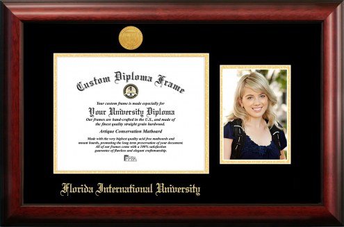 Florida International Golden Panthers Gold Embossed Diploma Frame with Portrait