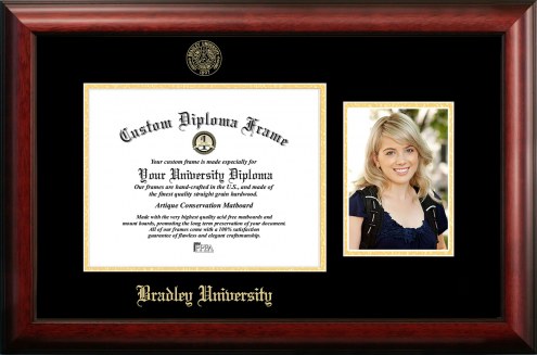 Bradley Braves Gold Embossed Diploma Frame with Portrait