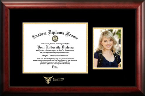 Ball State Cardinals Gold Embossed Diploma Frame with Portrait