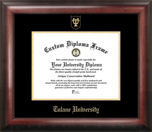 Tulane Green Wave Gold Embossed Diploma Frame