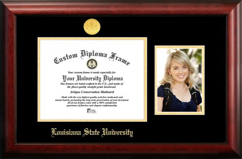LSU Tigers Gold Embossed Diploma Frame with Portrait