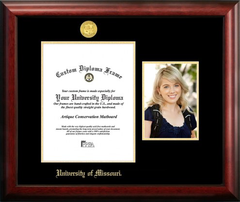 Missouri Tigers Gold Embossed Diploma Frame with Portrait