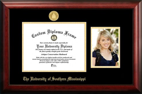 Southern Mississippi Golden Eagles Gold Embossed Diploma Frame with Portrait