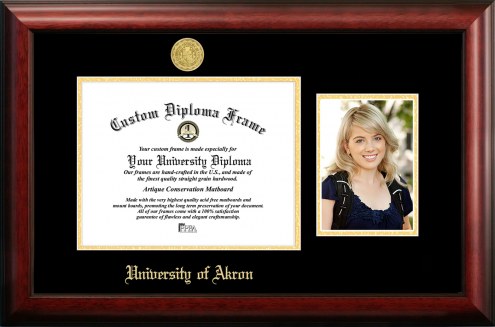 Akron Zips Gold Embossed Diploma Frame with Portrait