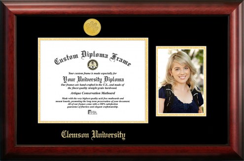 Clemson Tigers Gold Embossed Diploma Frame with Portrait