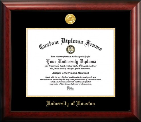 Houston Cougars Gold Embossed Diploma Frame