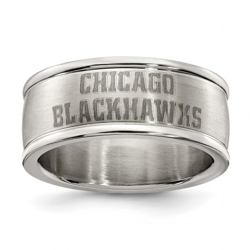 Chicago Blackhawks Stainless Steel Logo Ring