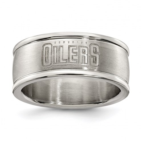 Edmonton Oilers Stainless Steel Logo Ring