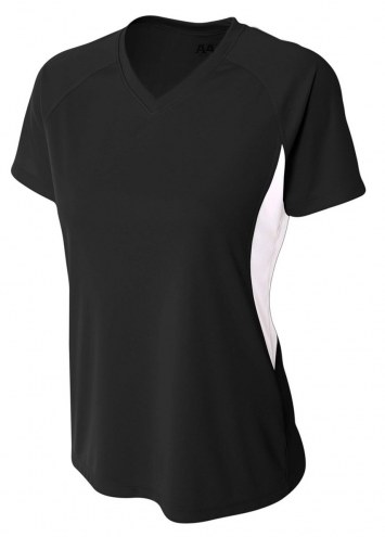 A4 Women's Cooling Performance Color Blocked V-Neck Jersey