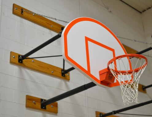 Gared Stationary Three-Point Wall Mount Basketball Hoop with Steel Board