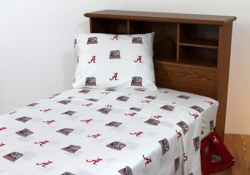 Alabama Crimson Tide White Bed Sheets