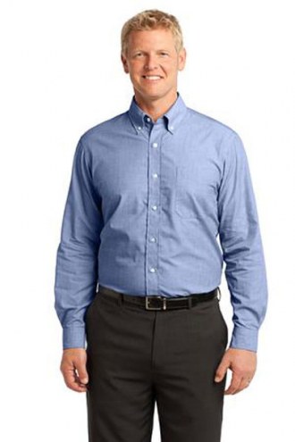 Port Authority Custom Men's Crosshatch Easy Care Button-Down Shirt
