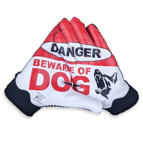 Battle Sports Beware of Dog Adult Football Receiver Gloves