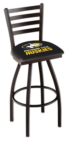 Michigan Tech Huskies Swivel Bar Stool with Ladder Style Back