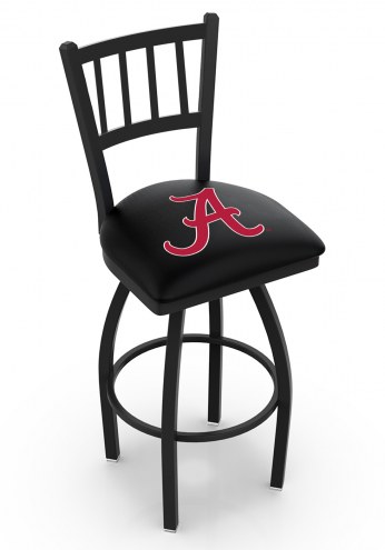 Alabama Crimson Tide &quot;A&quot; Swivel Bar Stool with Jailhouse Style Back