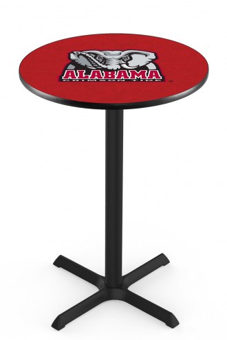 Alabama Crimson Tide Black Wrinkle Bar Table with Cross Base
