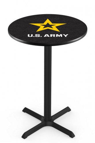 U.S. Army Black Knights Black Wrinkle Bar Table with Cross Base